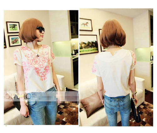Trend Blouse With Vintage Printed  (Available in Pink Printed only)